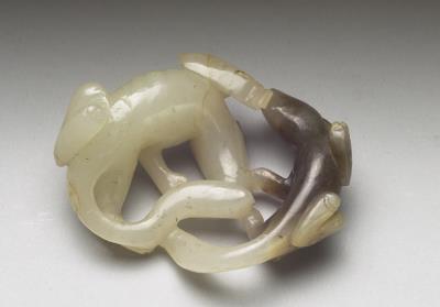 图片[3]-Jade carving of two badgers, Qing dynasty (1644-1911)-China Archive